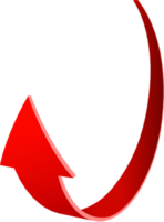 3D realistic red  twisted  arrow png