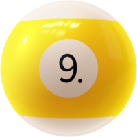 boule de billard jaune numéro neuf png