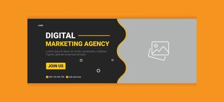 plantilla de diseño de portada de facebook de redes sociales de negocios de agencia de marketing digital vector