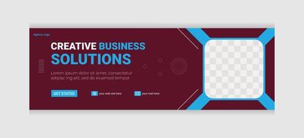 Flat design minimal marketing agency social media header or cover design and web banner template vector