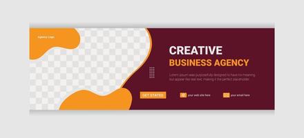 Flat design minimal marketing agency social media header or cover design and web banner template vector