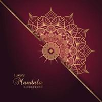 Luxury mandala background design in gold color vector