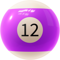 boule de billard violet numéro douze png