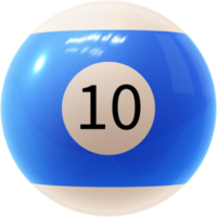 bola de billar azul número diez png