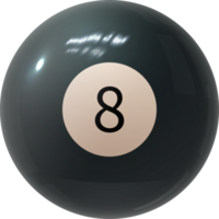 bola de billar negra número ocho png