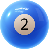 Boule de billard bleue numéro deux png