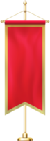 bannière de maquette de drapeau de fanion rouge png
