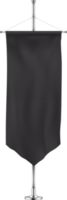 Black vertically hanging banner png