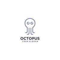 Line art Octopus Logo Design Vector Stock