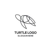 diseño de vector de arte de línea simple de logotipo de tortuga