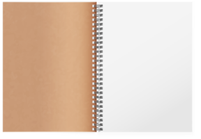 libreta espiral abierta vertical png