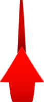 Flecha torcida roja realista 3d png
