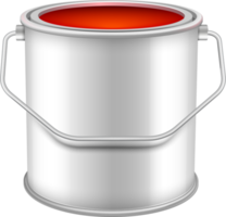 Opened  can with  red wall paint png
