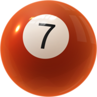 brown billiard ball number seven png