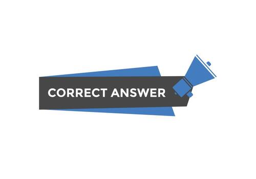 Correct answer text button.  Correct answer speech bubble. Correct answer banner label template. Vector Illustration