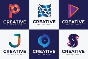 colección de diseño de logotipos modernos para la marca y la identidad corporativa vector