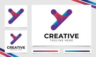 Gradient corporate brand identity y letter logo vector design