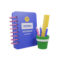 Notebook 3D Icon Illustration png