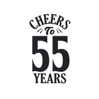 55 years vintage birthday celebration, Cheers to 55 years vector