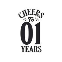 1 year vintage birthday celebration, Cheers to 1 year vector