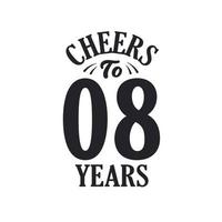 8 years vintage birthday celebration, Cheers to 8 years vector