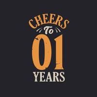 Cheers to 1 year, 1st birthday celebration vector