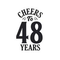 48 years vintage birthday celebration, Cheers to 48 years vector