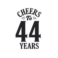 44 years vintage birthday celebration, Cheers to 44 years vector