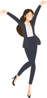 success happy business woman in suitpants png