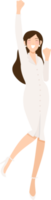 success happy business woman in white suitpants png