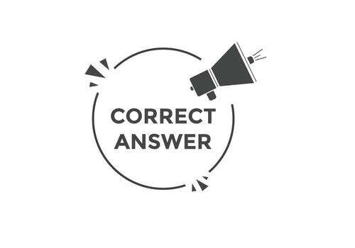 Correct answer text button.  Correct answer speech bubble. Correct answer banner label template. Vector Illustration