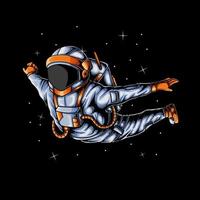 astronaut illustration flying free in space vector