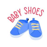 Trendy flat sticker of baby shoes vector