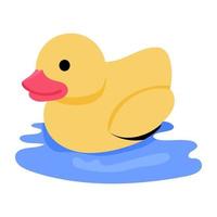 Easy to use flat sticker of rubber duck vector