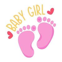 Ready to use flat sticker of baby footprints vector