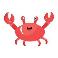 A cute flat sticker icon of crab vector