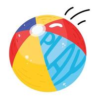 Ready to use flat sticker of beach ball vector