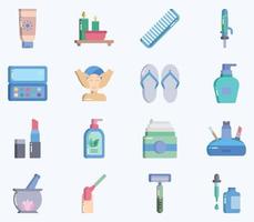 Spa icon set, Therapy and treatment vector
