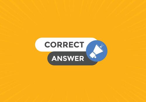 Correct answer text button.  Correct answer speech bubble. Correct answer banner label template. Vector Illustration