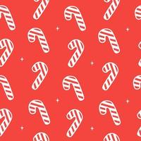 Seamless pattern with Christmas candy cane caramel. Red and white X-mas winter holiday background. Endless texture for gift wrap, wallpaper, web banner, wrapping paper and fabric pattern vector