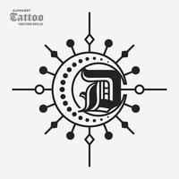 logotipo del tatuaje del alfabeto d vector
