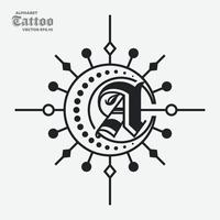 Alphabet A Tattoo Logo vector