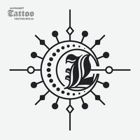 Alphabet L Tattoo Logo vector