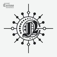 logotipo del tatuaje del alfabeto n vector