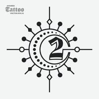 logotipo del tatuaje número 2 vector