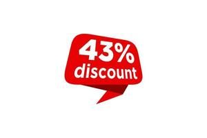 43 discount, Sales Vector badges for Labels, , Stickers, Banners, Tags, Web Stickers, New offer. Discount origami sign banner.