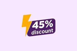 45 discount, Sales Vector badges for Labels, , Stickers, Banners, Tags, Web Stickers, New offer. Discount origami sign banner.