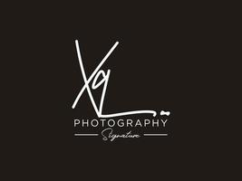 Letter XQ Signature Logo Template Vector