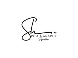 Letter SH Signature Logo Template Vector