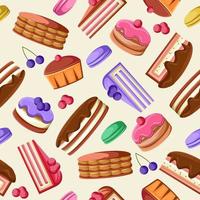 Dessert Seamless Pattern Background vector